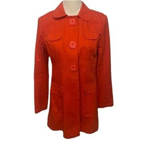 Tara Jarmon for Target red orange mod trench coat Size M
